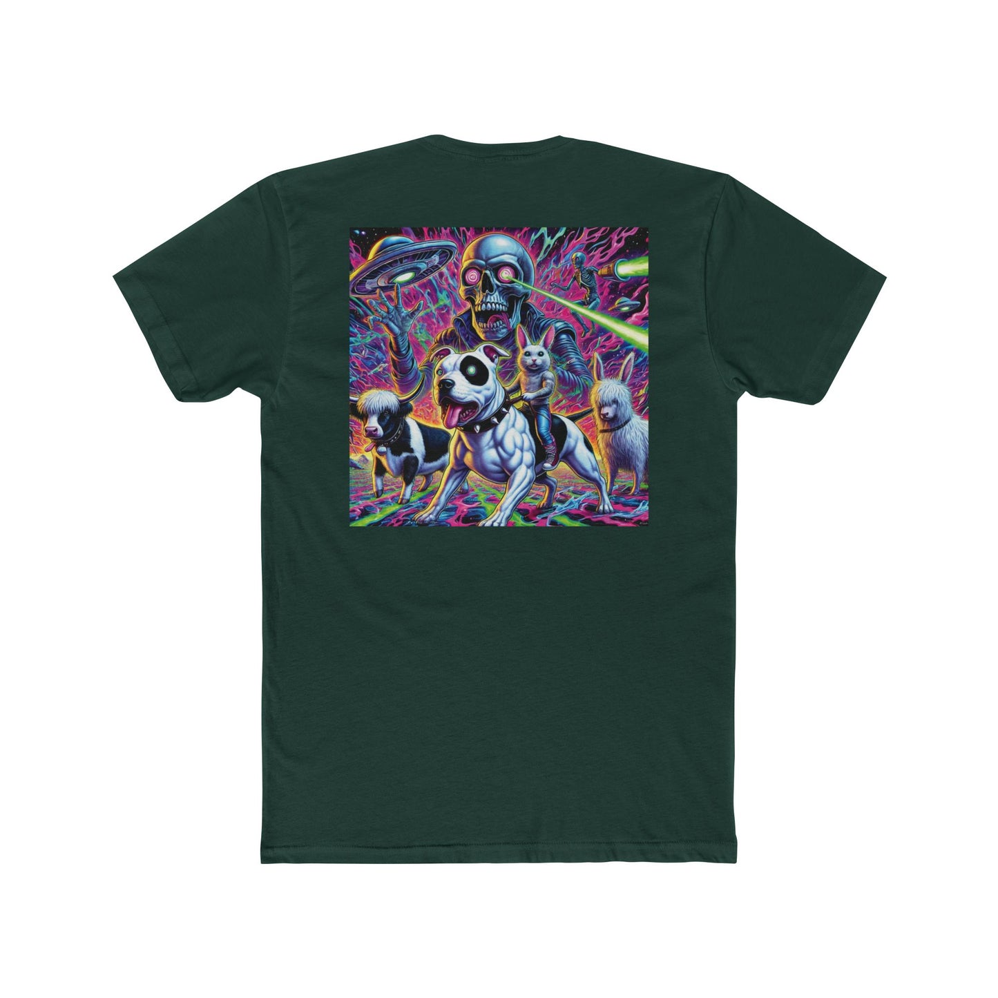 Vibrant Graphic Unisex Cotton Crew Tee - Fun Animal Design
