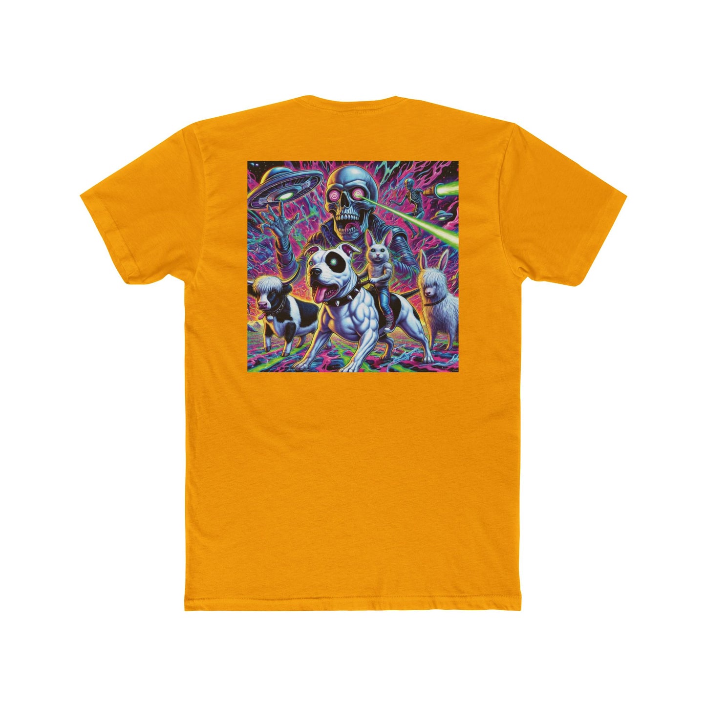 Vibrant Graphic Unisex Cotton Crew Tee - Fun Animal Design