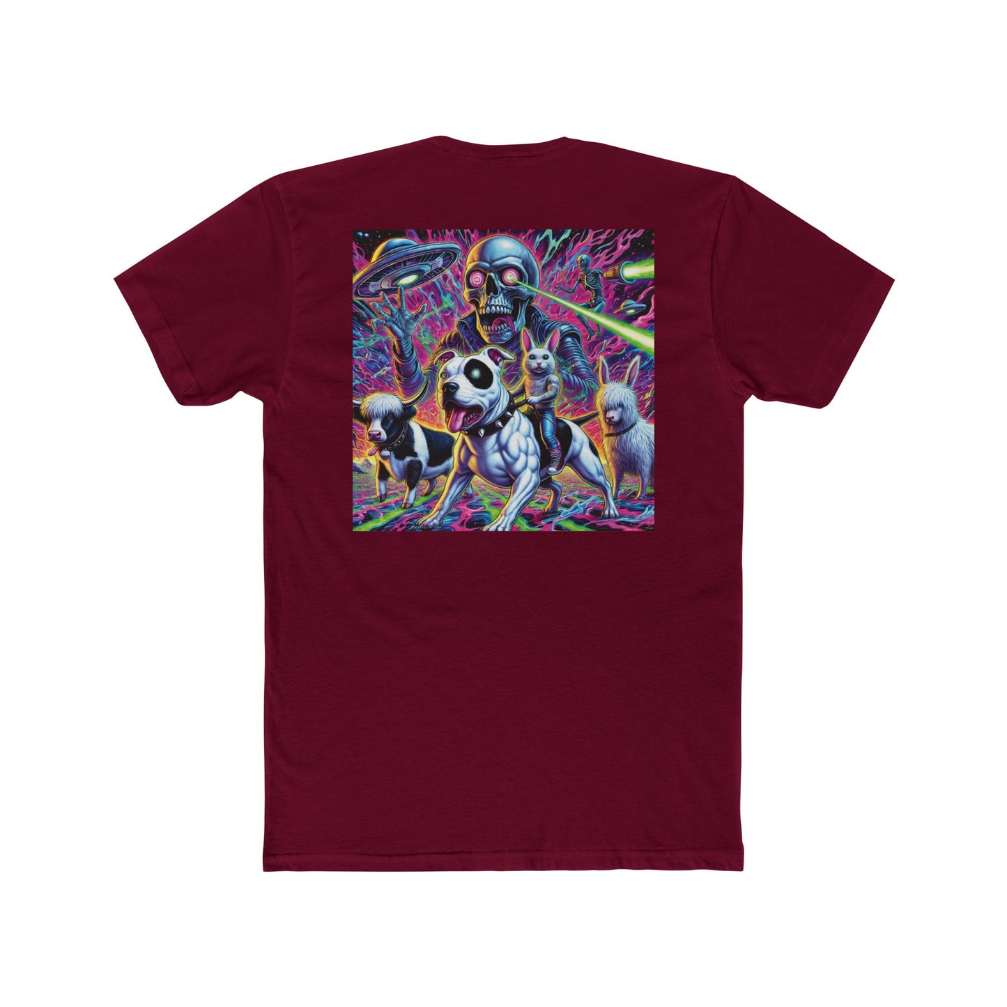 Vibrant Graphic Unisex Cotton Crew Tee - Fun Animal Design