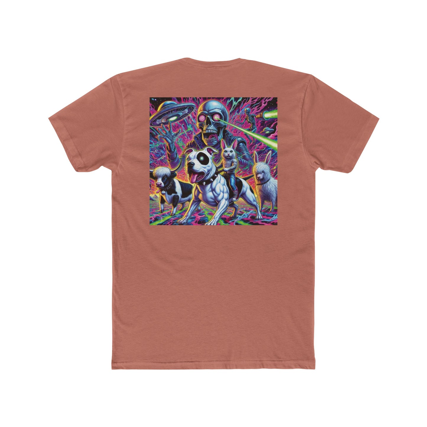 Vibrant Graphic Unisex Cotton Crew Tee - Fun Animal Design