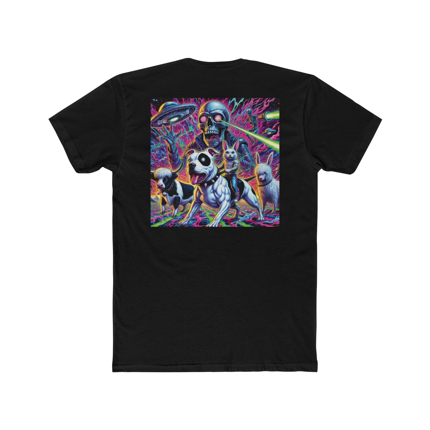 Vibrant Graphic Unisex Cotton Crew Tee - Fun Animal Design