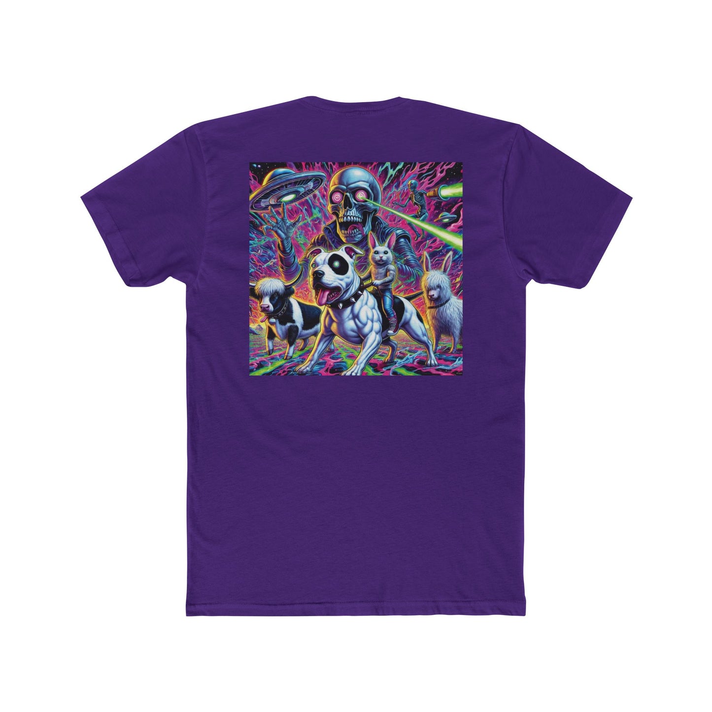 Vibrant Graphic Unisex Cotton Crew Tee - Fun Animal Design