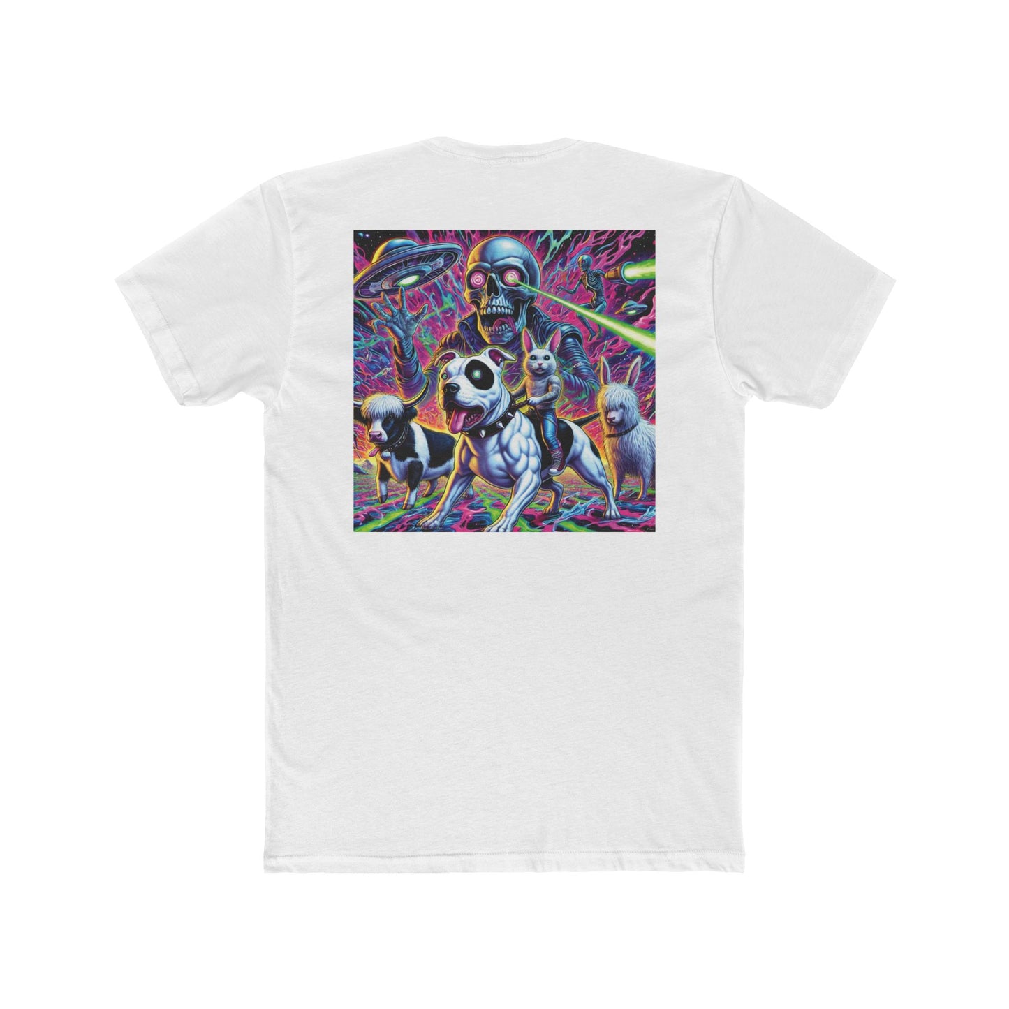 Vibrant Graphic Unisex Cotton Crew Tee - Fun Animal Design