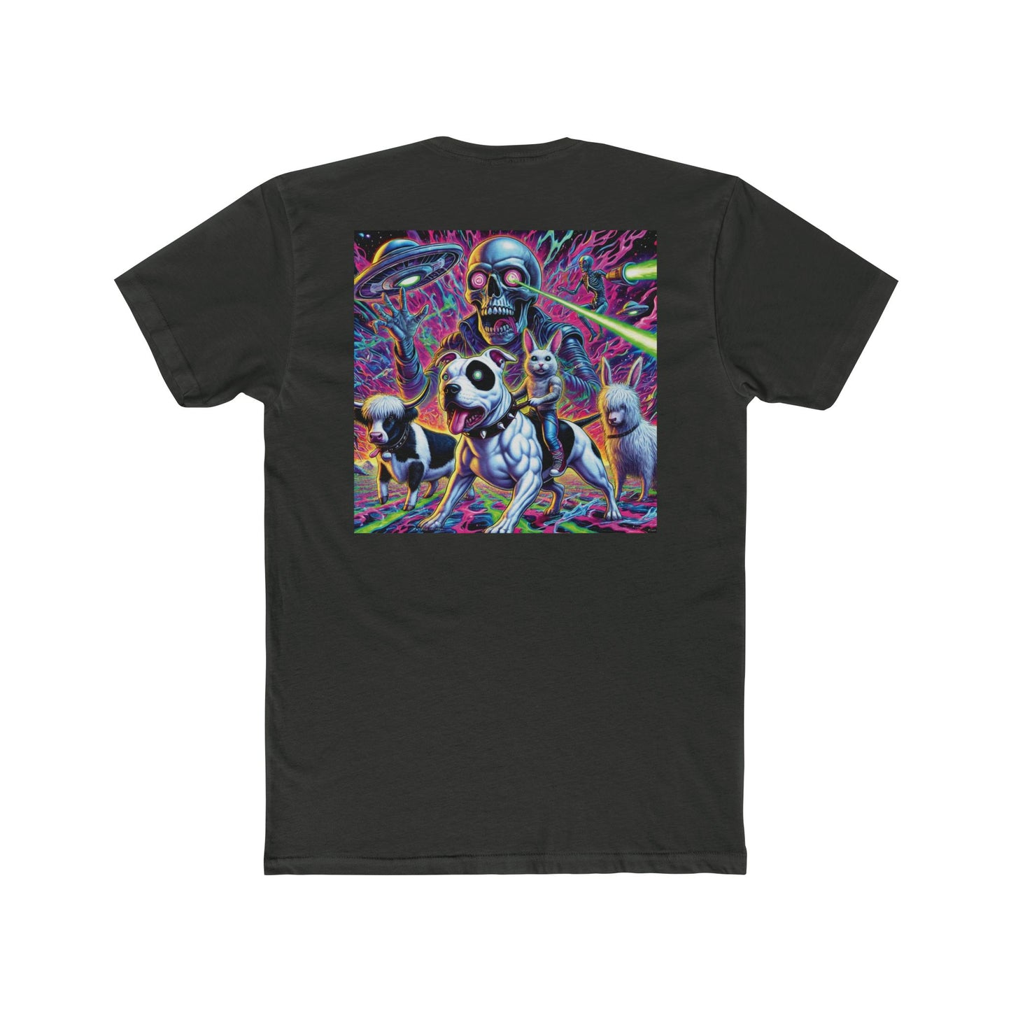 Vibrant Graphic Unisex Cotton Crew Tee - Fun Animal Design