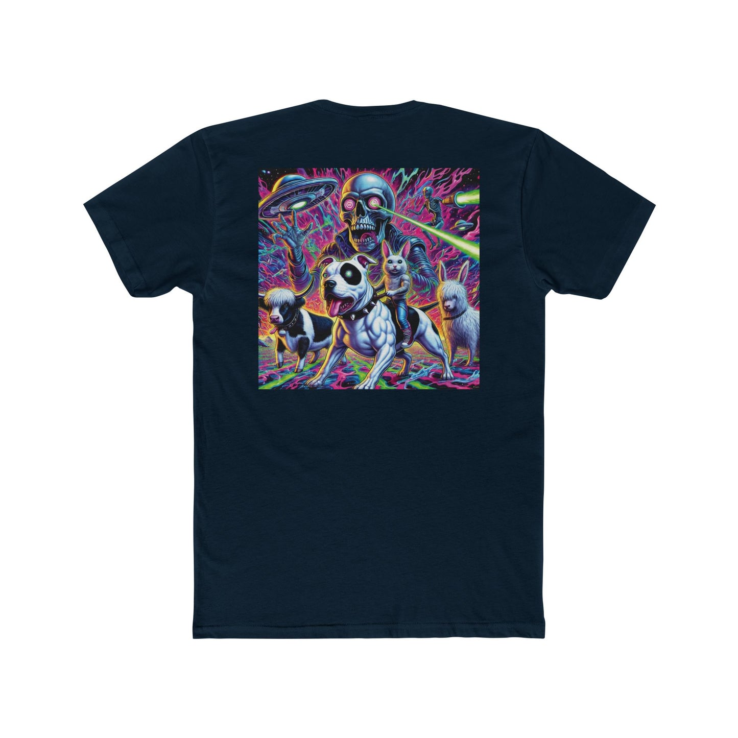 Vibrant Graphic Unisex Cotton Crew Tee - Fun Animal Design